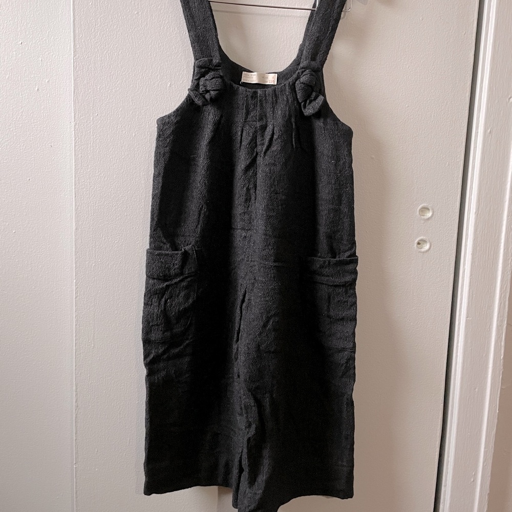 Zara Girls Gray Linen jumpsuit Size 6